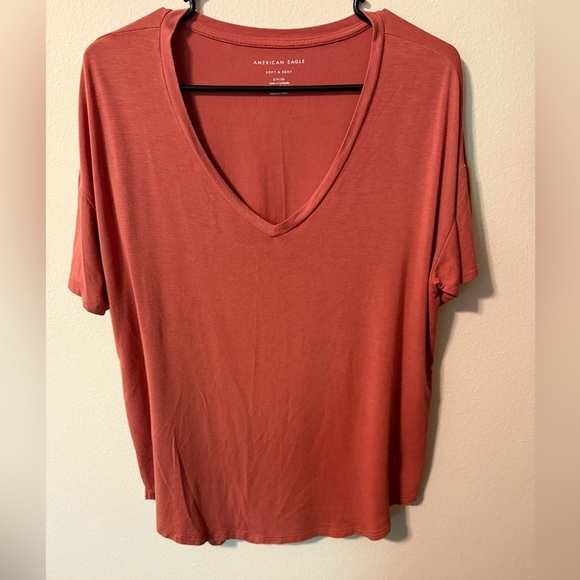 American Eagle Outfitters Orange Short Sleeve Relaxed Tee - Picture 3 of 5